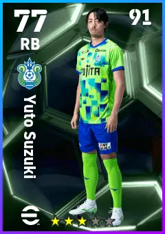 Yuto Suzuki eFootball 2026 player card — 77 OVR RB