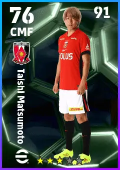 Taishi Matsumoto eFootball 2026 player card — 76 OVR CMF