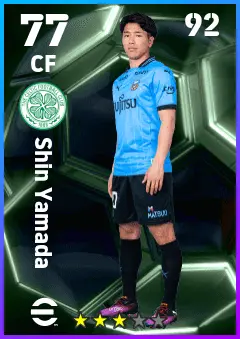 Shin Yamada eFootball 2026 player card — 77 OVR CF
