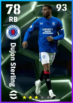Dujon Sterling eFootball 2026 player card — 78 OVR RB