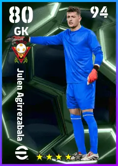 Julen Agirrezabala eFootball 2026 player card — 80 OVR GK
