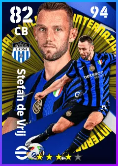 Stefan de Vrij eFootball 2026 player card — 82 OVR CB