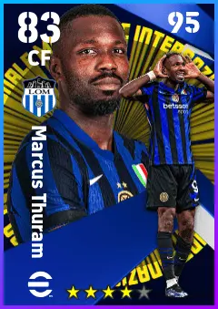 Marcus Thuram eFootball 2026 player card — 83 OVR CF