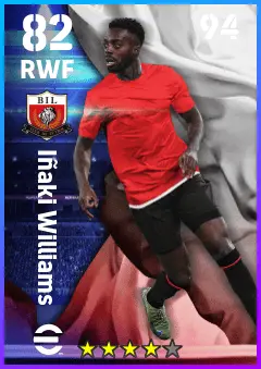 Inaki Williams eFootball 2026 player card — 82 OVR RWF