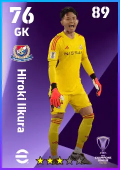 Hiroki Iikura eFootball 2026 player card — 76 OVR GK