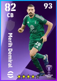 Merih Demiral eFootball 2026 player card — 82 OVR CB