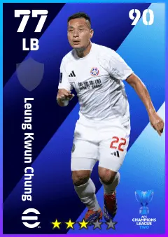Leung Kwun Chung eFootball 2026 player card — 77 OVR LB