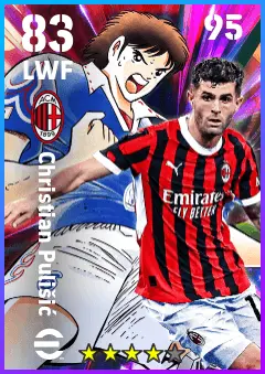 Christian Pulisic eFootball 2026 player card — 83 OVR LWF