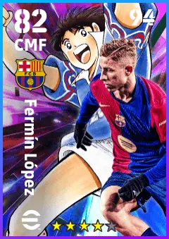 Fermin Lopez eFootball 2026 player card — 82 OVR CMF