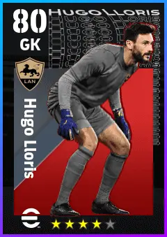 Hugo Lloris eFootball 2026 player card — 80 OVR GK