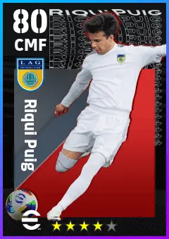 Riqui Puig eFootball 2026 player card — 80 OVR CMF