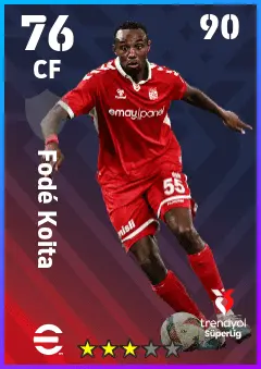 Fode Koita eFootball 2026 player card — 76 OVR CF