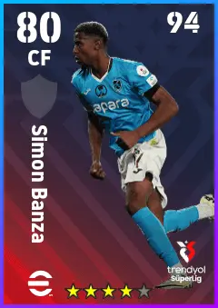 Simon Banza eFootball 2026 player card — 80 OVR CF