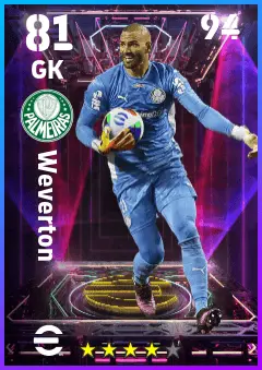 Weverton eFootball 2026 player card — 81 OVR GK