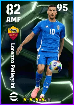 Lorenzo Pellegrini eFootball 2026 player card — 82 OVR AMF