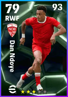 Dan Ndoye eFootball 2026 player card — 79 OVR RWF