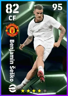 Benjamin Sesko eFootball 2026 player card — 82 OVR CF