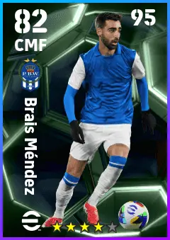 Brais Mendez eFootball 2026 player card — 82 OVR CMF