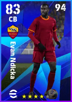 Evan Ndicka eFootball 2026 player card — 83 OVR CB
