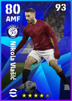 Nikola Vlasic eFootball 2026 player card — 80 OVR AMF