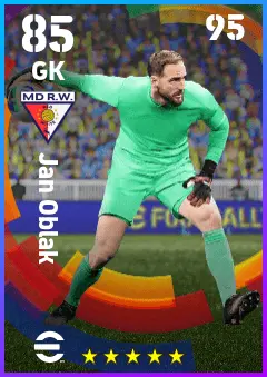 Jan Oblak eFootball 2026 player card — 85 OVR GK