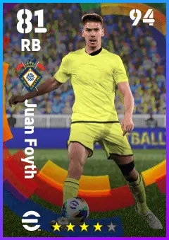 Juan Foyth eFootball 2026 player card — 81 OVR RB