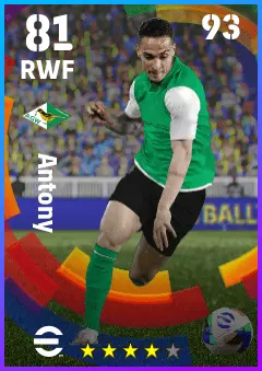 Antony eFootball 2026 player card — 81 OVR RWF