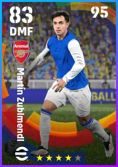 Martin Zubimendi eFootball 2026 player card — 83 OVR DMF