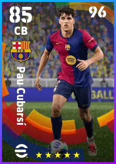 Pau Cubarsi eFootball 2026 player card — 85 OVR CB