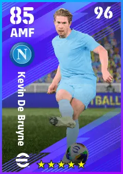 Kevin De Bruyne eFootball 2026 player card — 85 OVR AMF