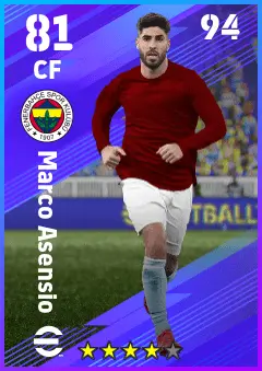 Marco Asensio eFootball 2026 player card — 81 OVR CF