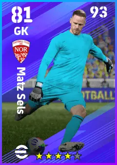 Matz Sels eFootball 2026 player card — 81 OVR GK