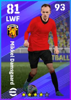 Mikkel Damsgaard eFootball 2026 player card — 81 OVR LWF