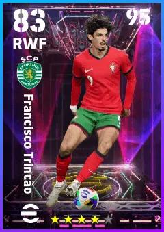 Francisco Trincao eFootball 2026 player card — 83 OVR RWF