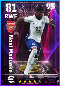 Noni Madueke eFootball 2026 player card — 81 OVR RWF