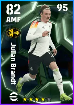Julian Brandt eFootball 2026 player card — 82 OVR AMF
