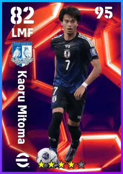 Kaoru Mitoma eFootball 2026 player card — 82 OVR LMF