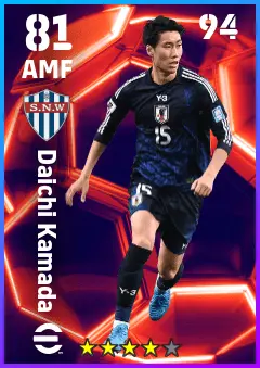 Daichi Kamada eFootball 2026 player card — 81 OVR AMF