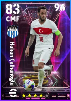 Hakan Calhanoglu eFootball 2026 player card — 83 OVR CMF