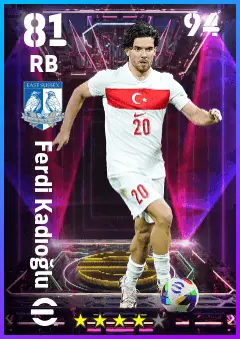 Ferdi Kadioglu eFootball 2026 player card — 81 OVR RB