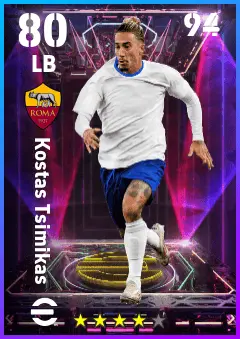 Kostas Tsimikas eFootball 2026 player card — 80 OVR LB