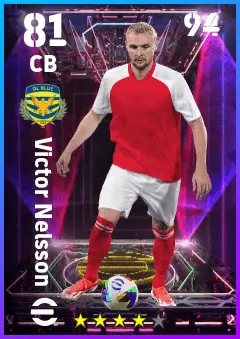 Victor Nelsson eFootball 2026 player card — 81 OVR CB