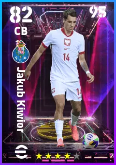 Jakub Kiwior eFootball 2026 player card — 82 OVR CB