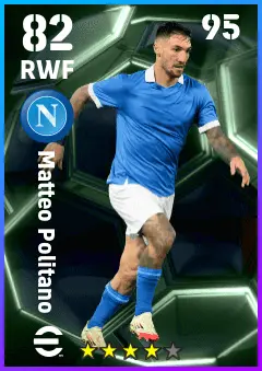 Matteo Politano eFootball 2026 player card — 82 OVR RWF
