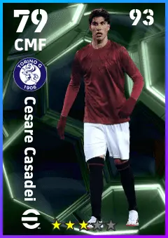 Cesare Casadei eFootball 2026 player card — 79 OVR CMF