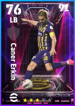Caner Erkin eFootball 2026 player card — 76 OVR LB