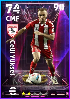Celil Yuksel eFootball 2026 player card — 74 OVR CMF