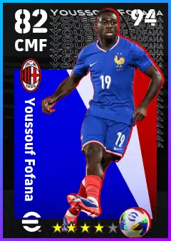 Youssouf Fofana eFootball 2026 player card — 82 OVR CMF