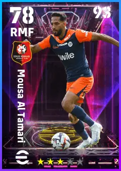 Mousa Al Tamari eFootball 2026 player card — 78 OVR RMF