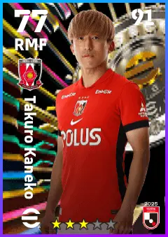 Takuro Kaneko eFootball 2026 player card — 77 OVR RMF
